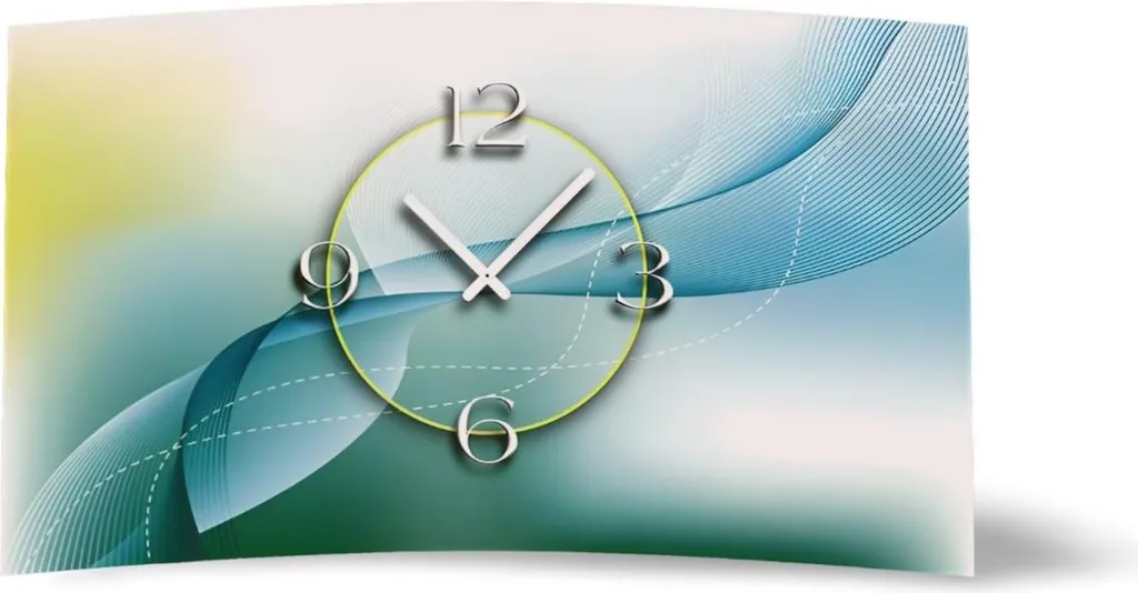 Horloge murale moderne sans tic-tac effet 3D dixtime essence menthe