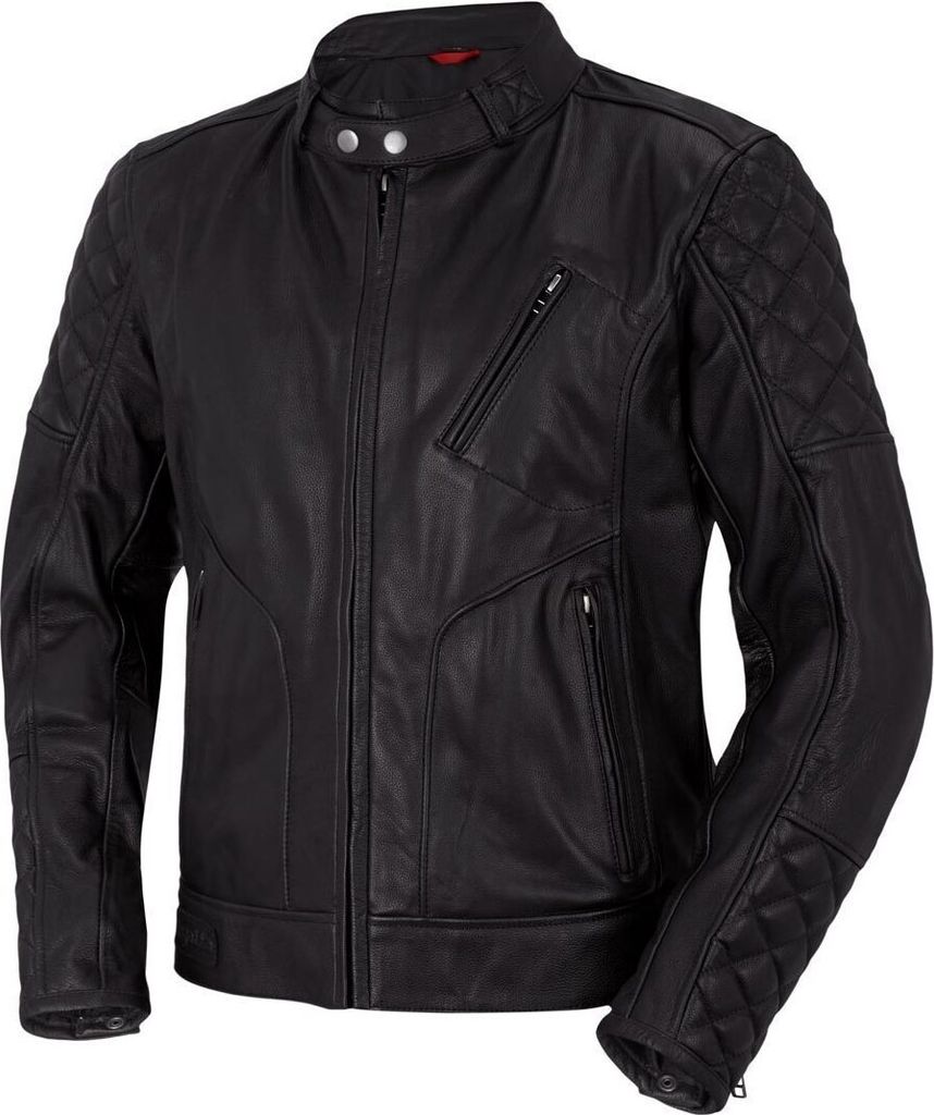 Bogotto Chicago Retro Motorrad Lederjacke, schwarz, 48