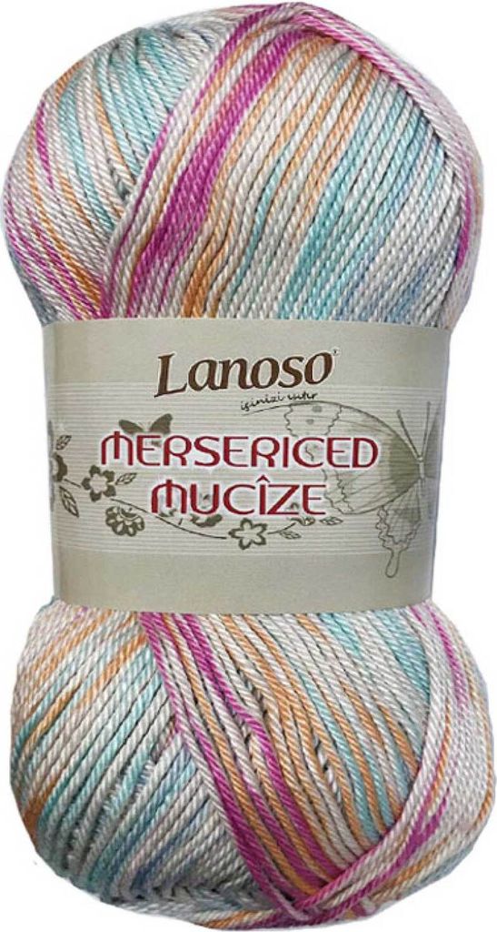 100g Strickgarn MERSERIZED MUCIZE aus ägyptischer Baumwolle Farbverlaufsgarn Strick-Wolle Farbwahl, Farbe:702 mehrfarbig-pink