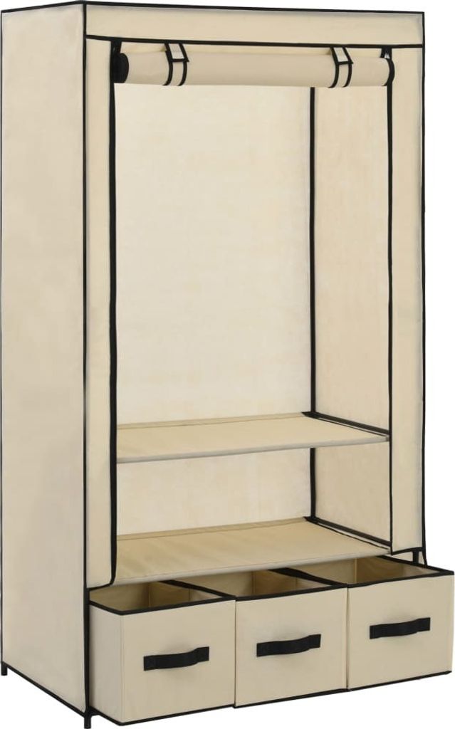 vidaXL Armoire Crème 87 x 49 x 159 cm Tissu Image du produit 