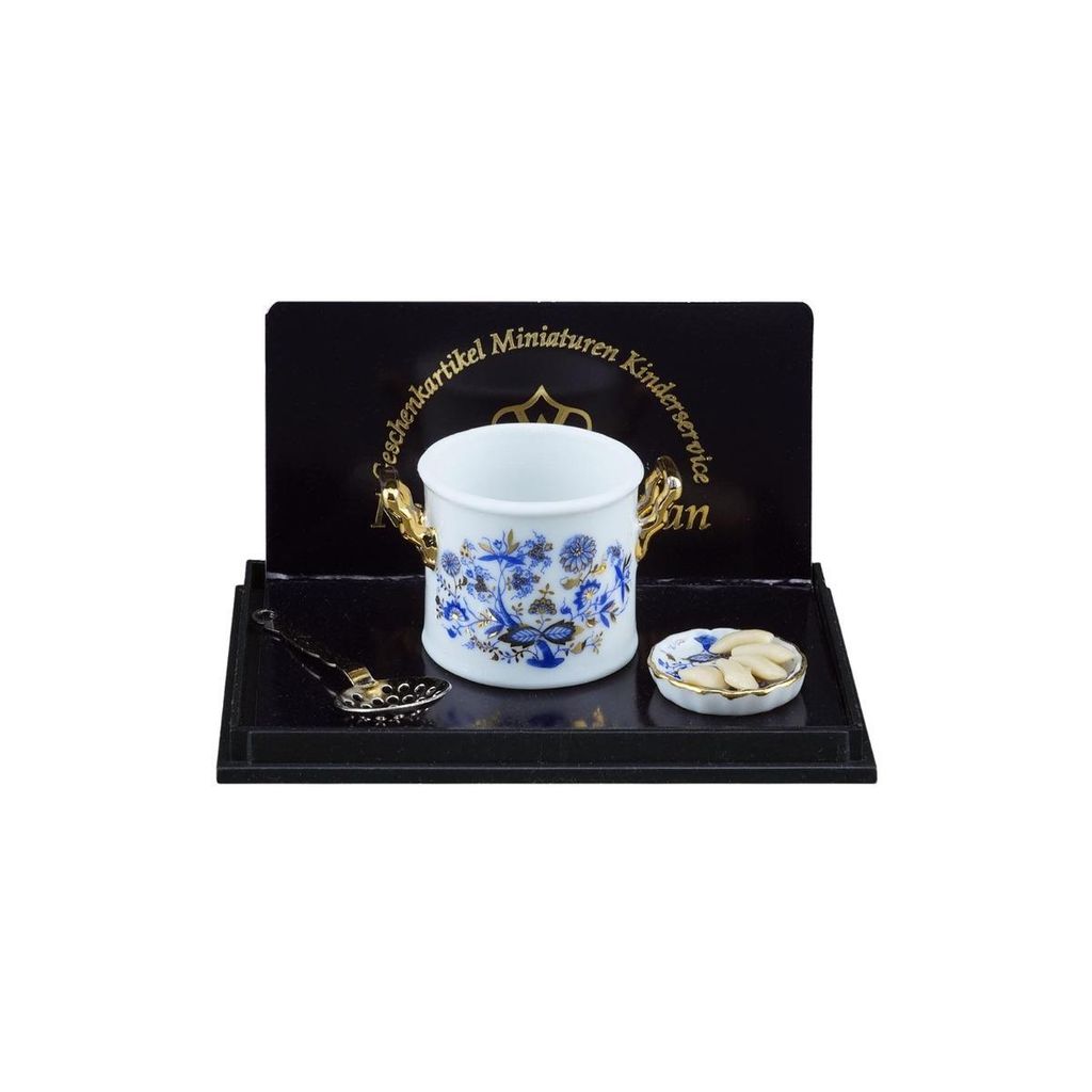 Porzellan Miniatur Gefüllte Ravioli mit 24K Golddekor