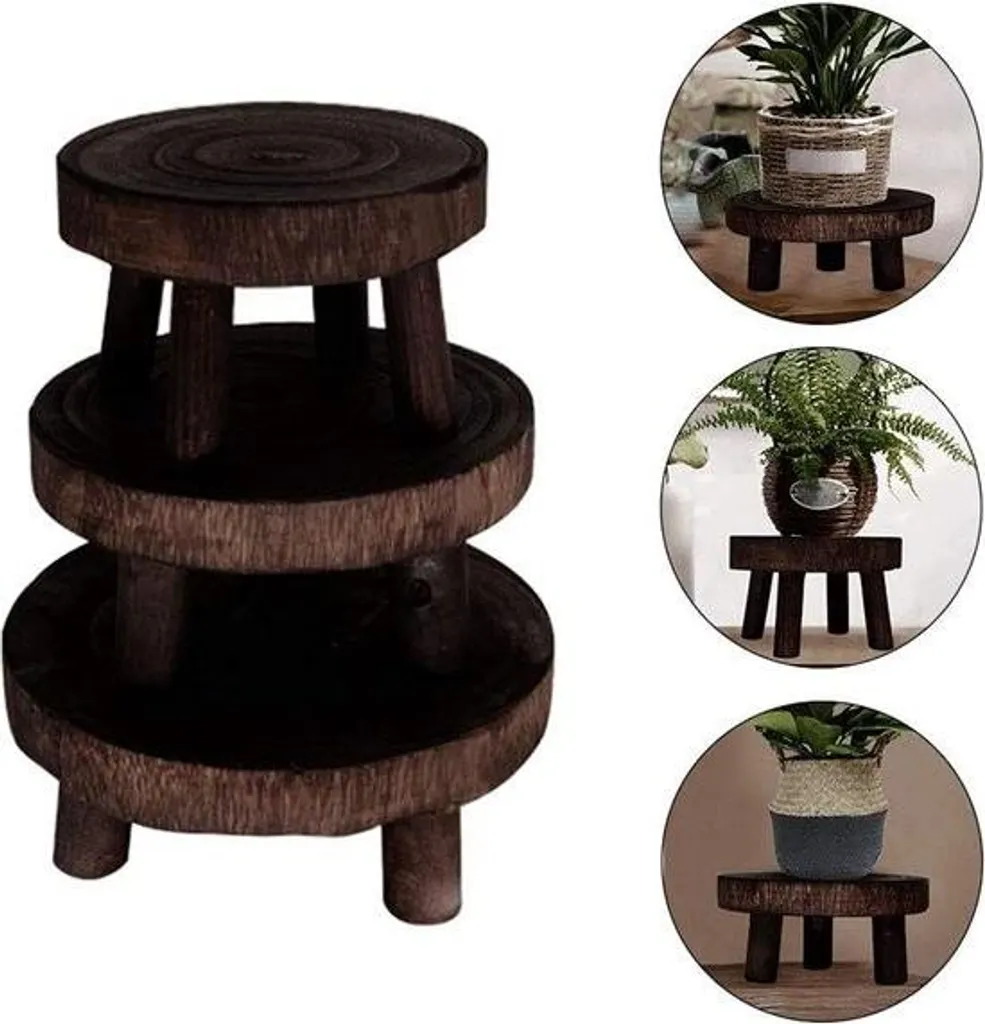Support de plantes en bois pour optimiser l'espace - Vert - Taille Moyenne