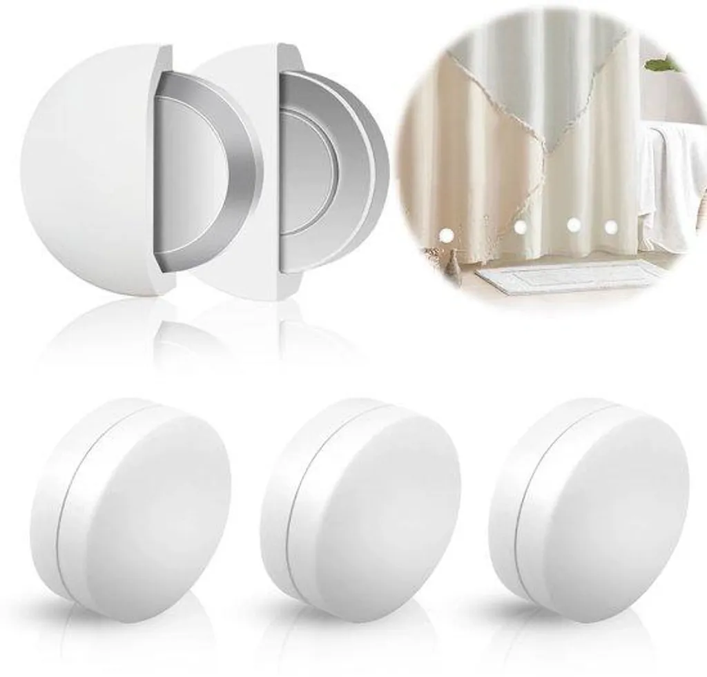 Lests Magnétiques pour Rideaux de Douche en Silicone Blanc - Lot de 3