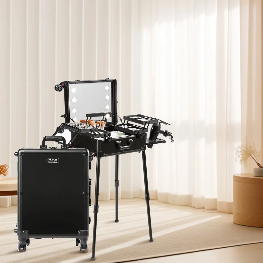 Trolley maquillage professionnel autonome, studio mobile avec enceinte - 8