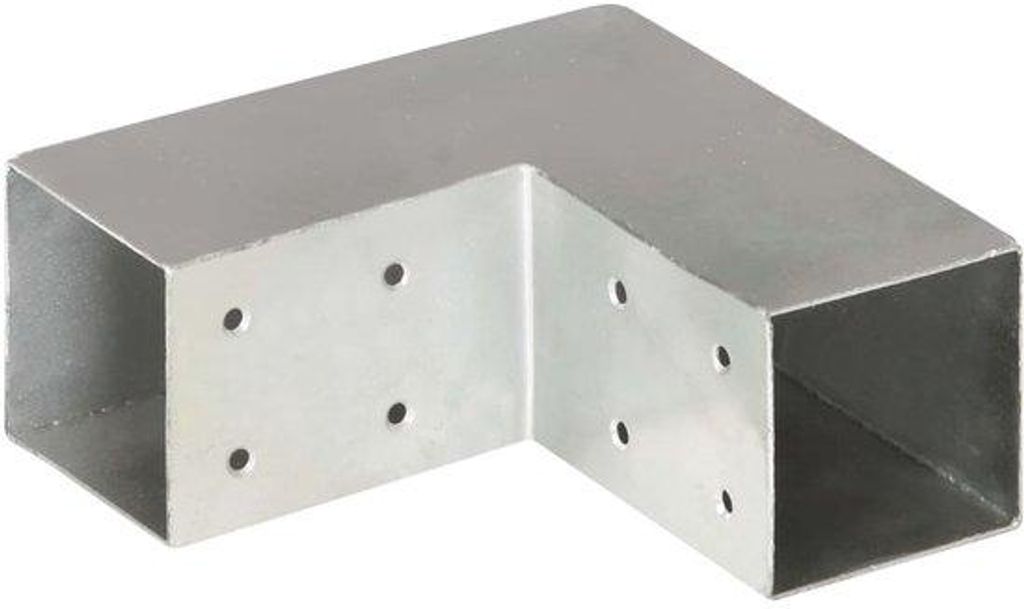 L-Vormige Paalverbinder Set - 4 Stücke - 71 mm - Thermisch Verzinktes Metall - Winkelverbinder für 2 Holzbalken - Überdachung und Pergola