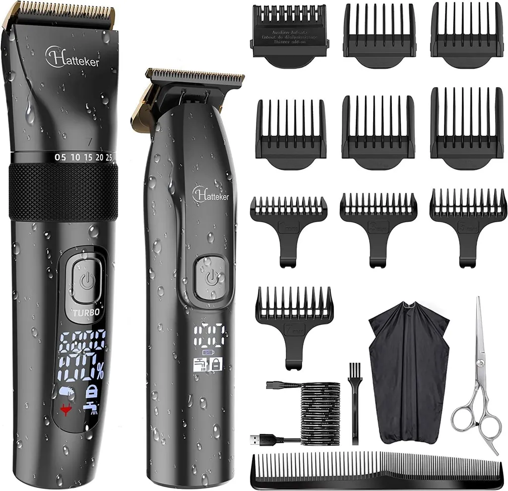 Set Regolabarba Uomo Professionale IPX7 - Rasoio Precisione Lama T