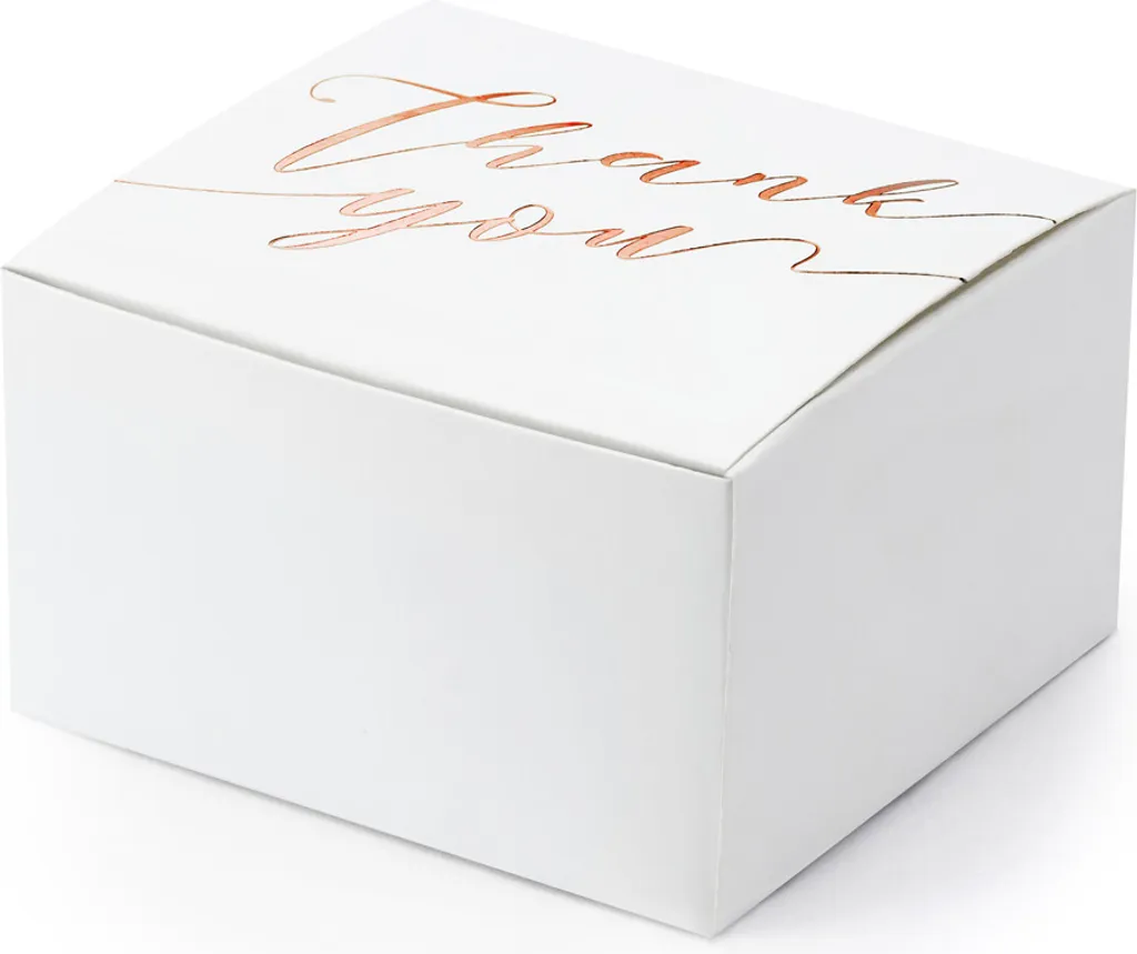 Set 10 Scatole Regalo Bianco/Oro Rosa | Offerta Stock Eleganza