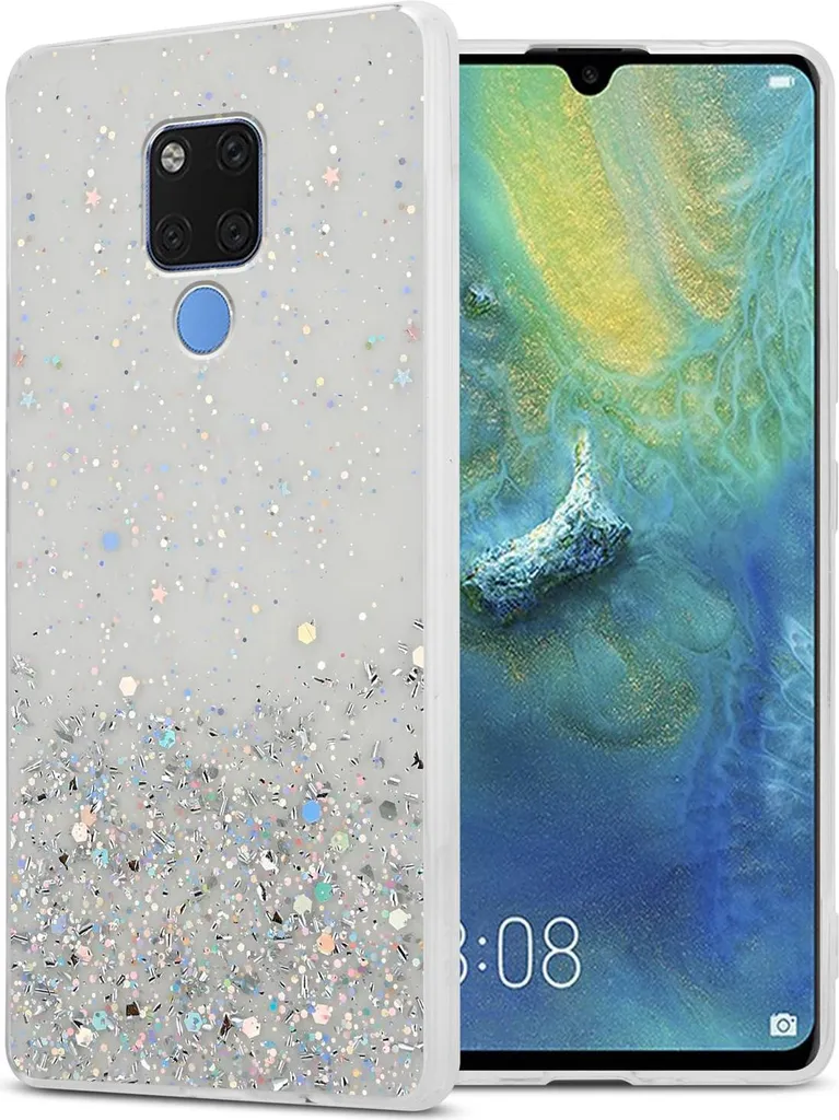 Custodia TPU Huawei Mate 20 Cadorabo | Cover Glitter Trasparente