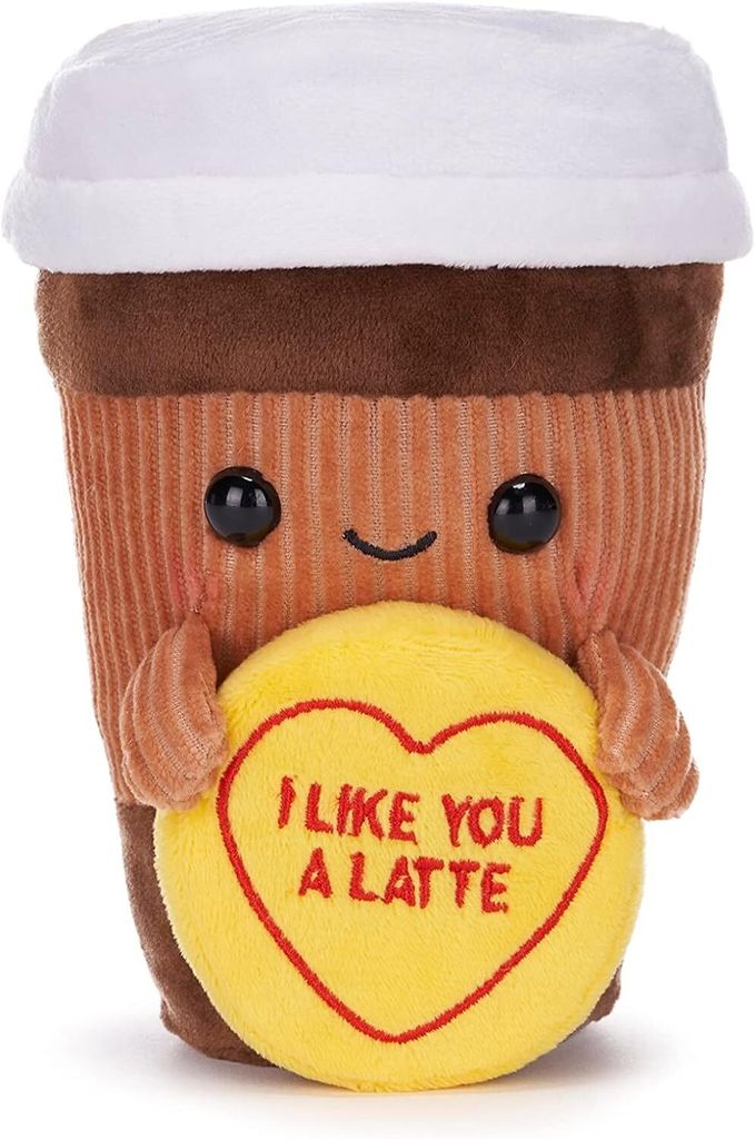 Posh Paws Swizzels Love Hearts 18cm I Like You A Latte Kaffeetasse weiches Plüschtier