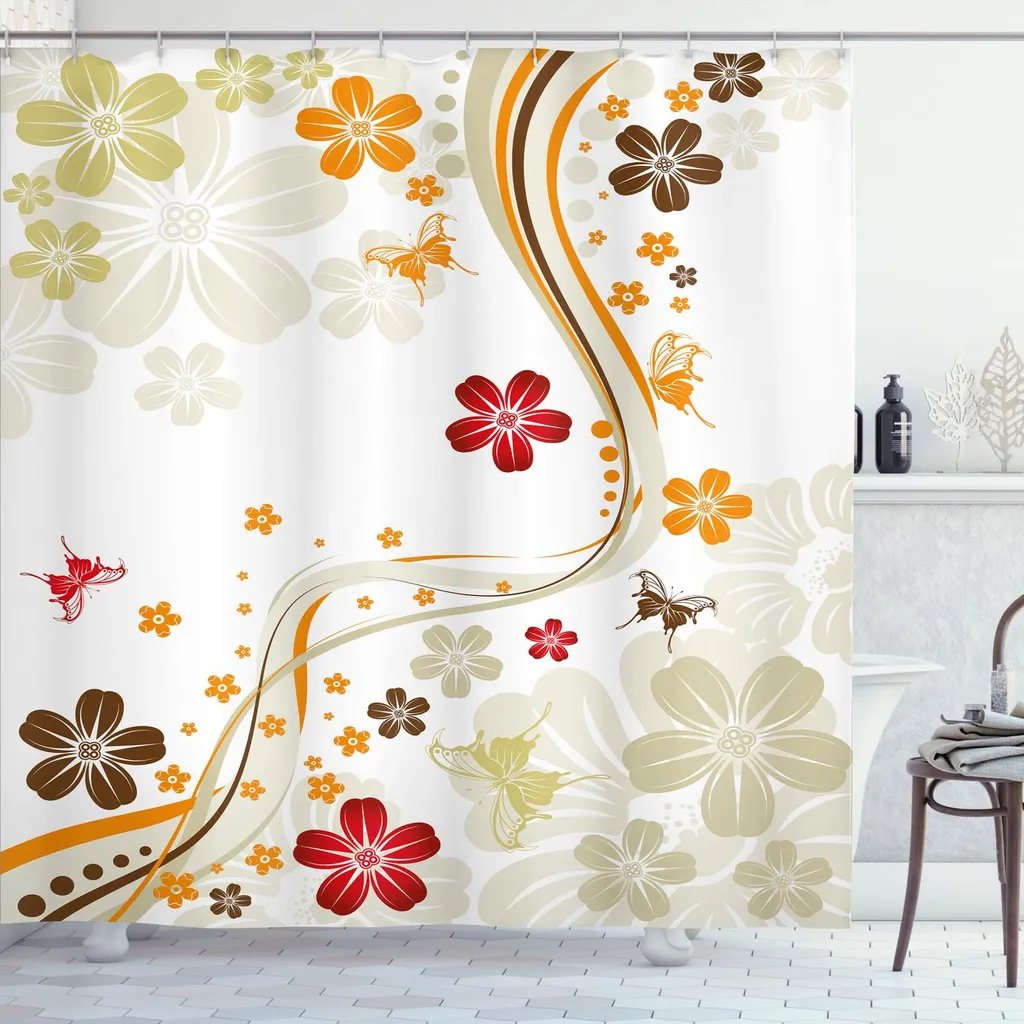 Tenda da Doccia Botanica Abakuhaus 175x200 - Design Floreale Luxury
