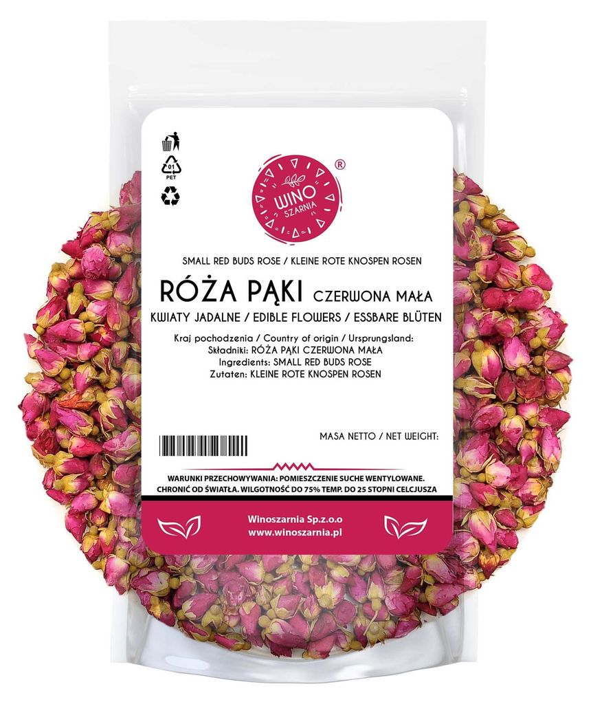 Suszone Pąki Róży Czerwone Małe Kwiaty Jadalne 50g Zdjęcie produktu 