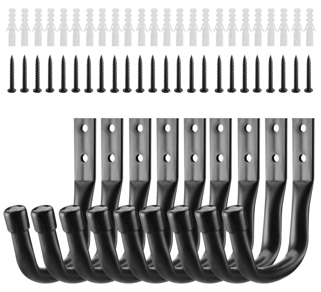 Lot de 9 crochets muraux de garage robustes pour charges lourdes en acier
