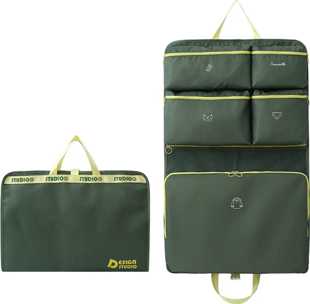 INF Sac de rangement pliable pour vêtements de voyage Vert - Format XL