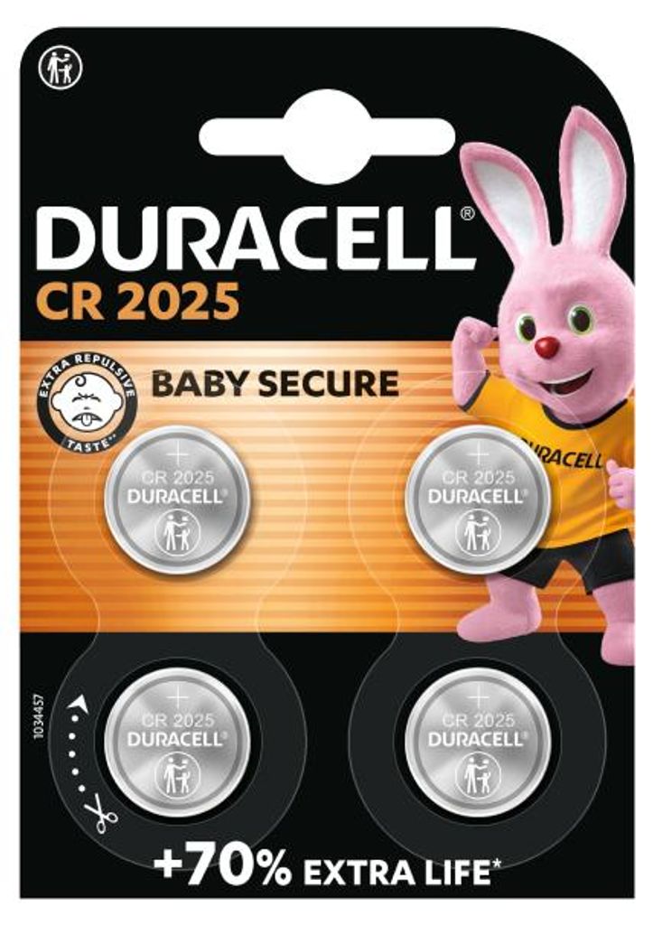 Duracell elektronische lithium knoopcel CR2025, 3V Productafbeelding 