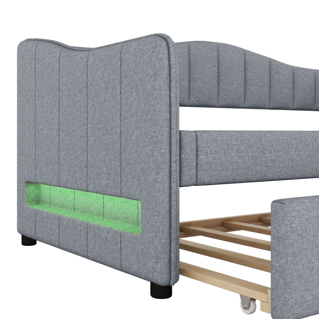 Flieks Polsterbett 90x200cm mit Ausziehbett, Schlafsofa Produktbild 10
