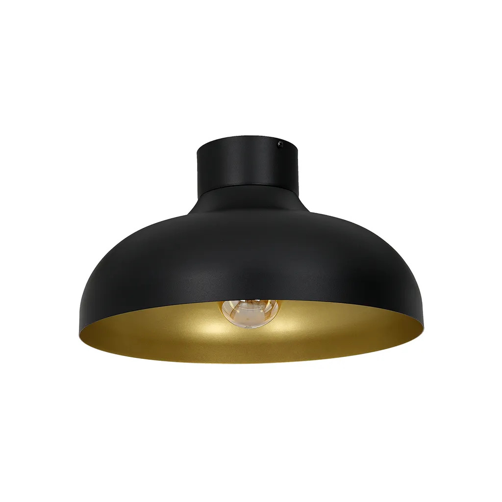 Plafonnier Basca Noir et Or - Solution Éclairage Design pour Petit Espace