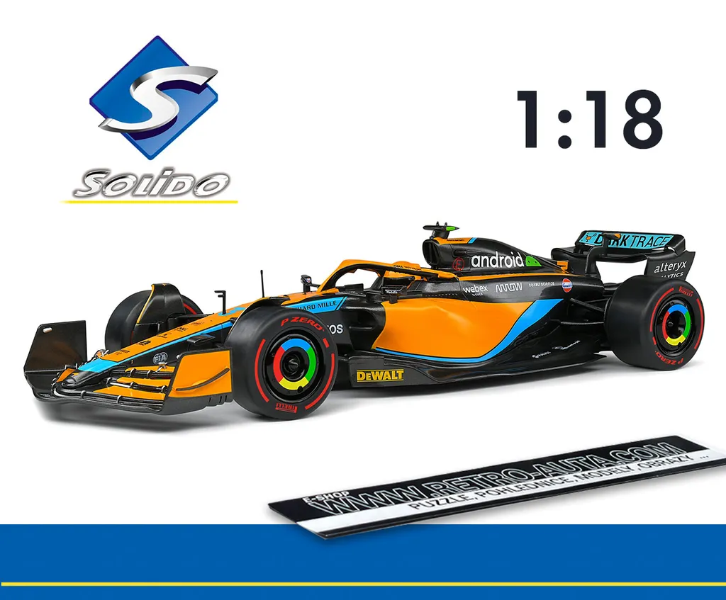 Voiture de course F1 McLaren Ricciardo Solido 1:18 Orange de collection