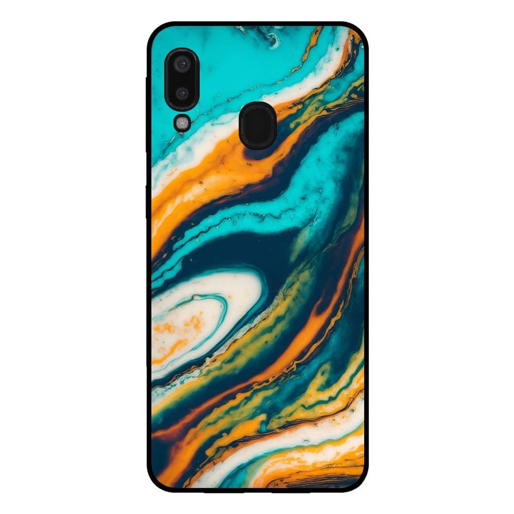 Smartphonica Handyhülle für Samsung Galaxy A20E Marmor-Look - Rückseite Marmorhülle - Grün