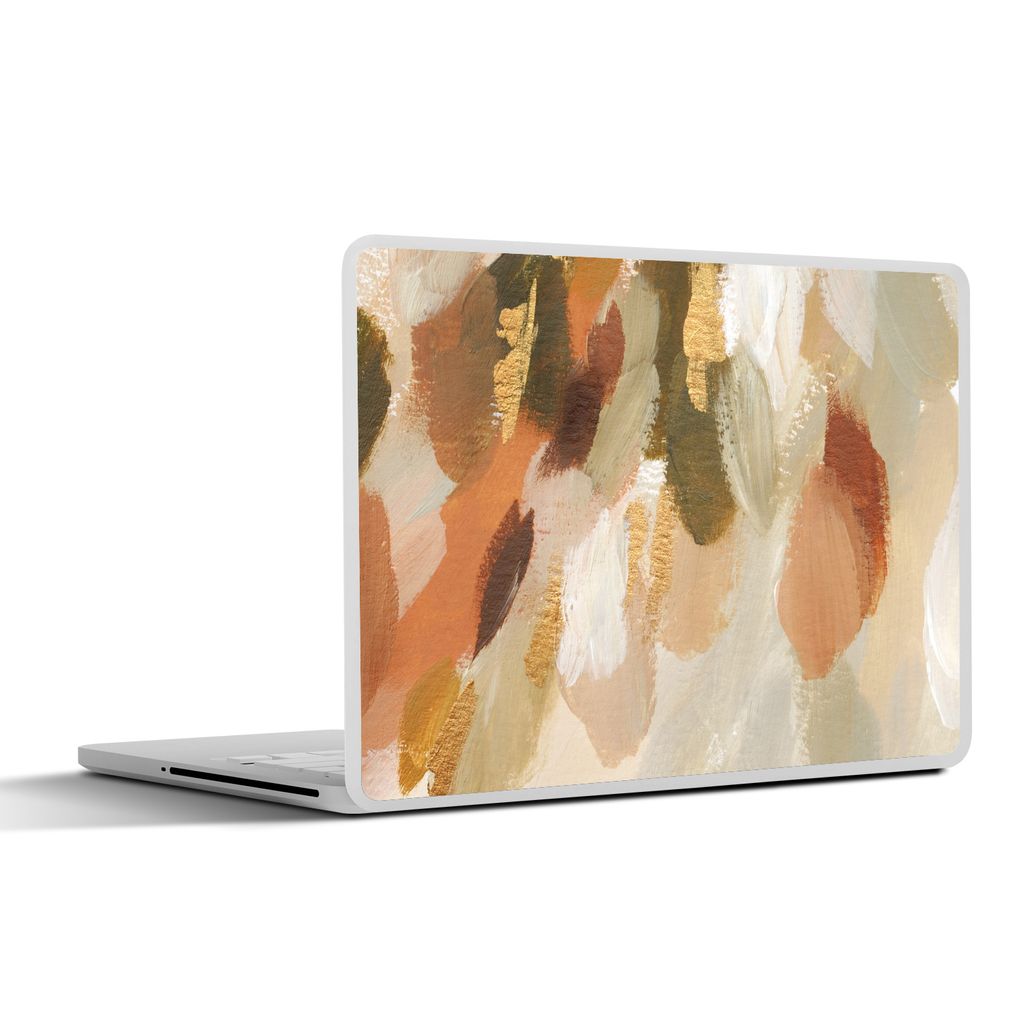 MuchoWow Laptop Aufkleber Sticker Cover Farbe - Gold - Rot 25x18 cm - Laptop-Deko
