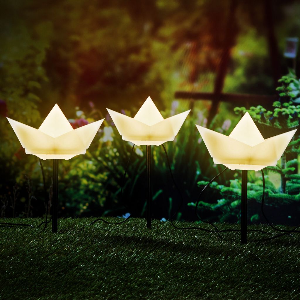 Solar Gartenstecker "Papierboot" - 3er Set - Kunststoff Produktbild 