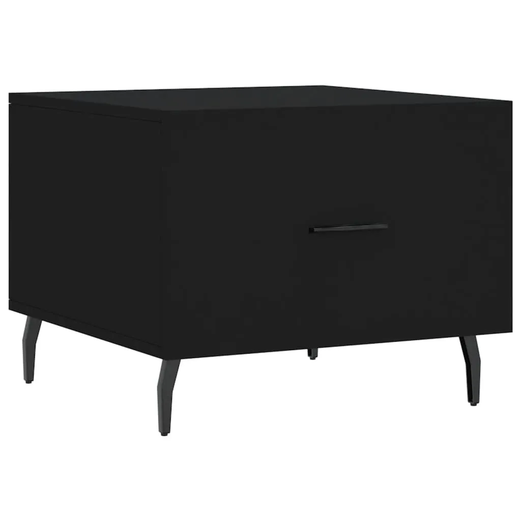 Tavolino Caffè 50x50x40 Nero - Design Geometrico Legno Composito