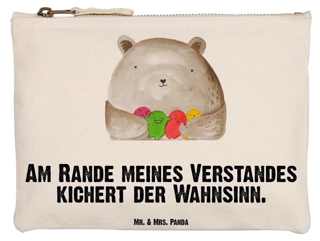 Mr. & Mrs. Panda Pouch Bär Gefühl Grösse XL Große - Weiß - Geschenk, Mäppchen, Wahnsinn, Teddy, Federtasche, Federmappe, pencil case, Durchge...