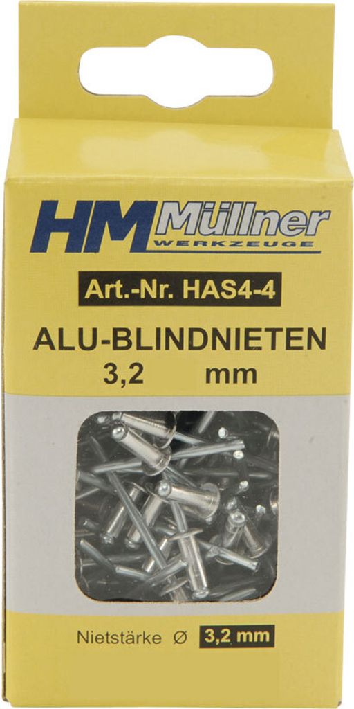 Hm Blindnieten Alu 3,2x7,37 Mm (100 Stk.)
