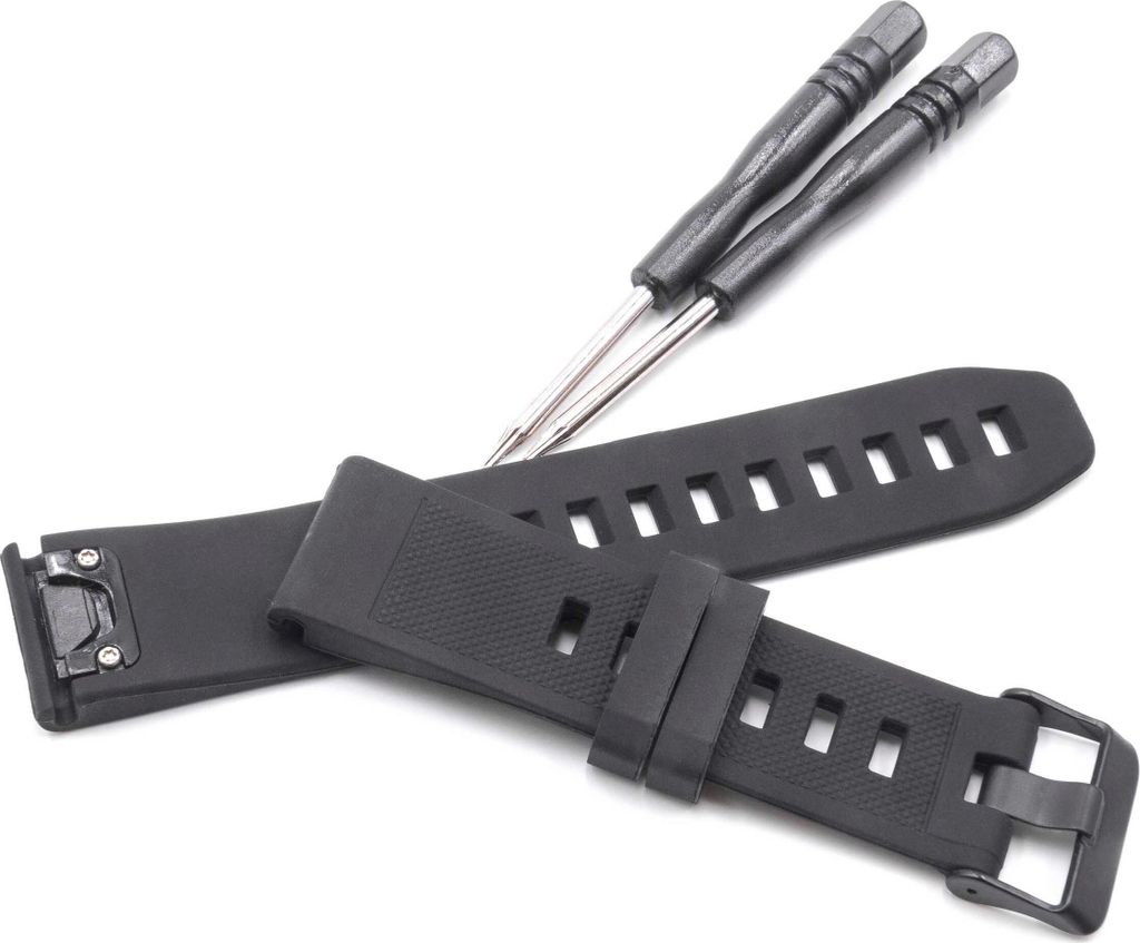 vhbw Ersatz Armband kompatibel mit Garmin Approach S60 Fitnessuhr, Smartwatch - 12,6 + 9,5 cm Silikon schwarz