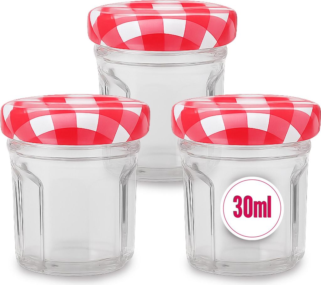 Mini Einmachglas 30 ml mit Schraubdeckel – kleines Glasgefäß für Marmelade, Honig, Gewürze & DIY Geschenke, transparent 3er Pack ( 3 Stück )
