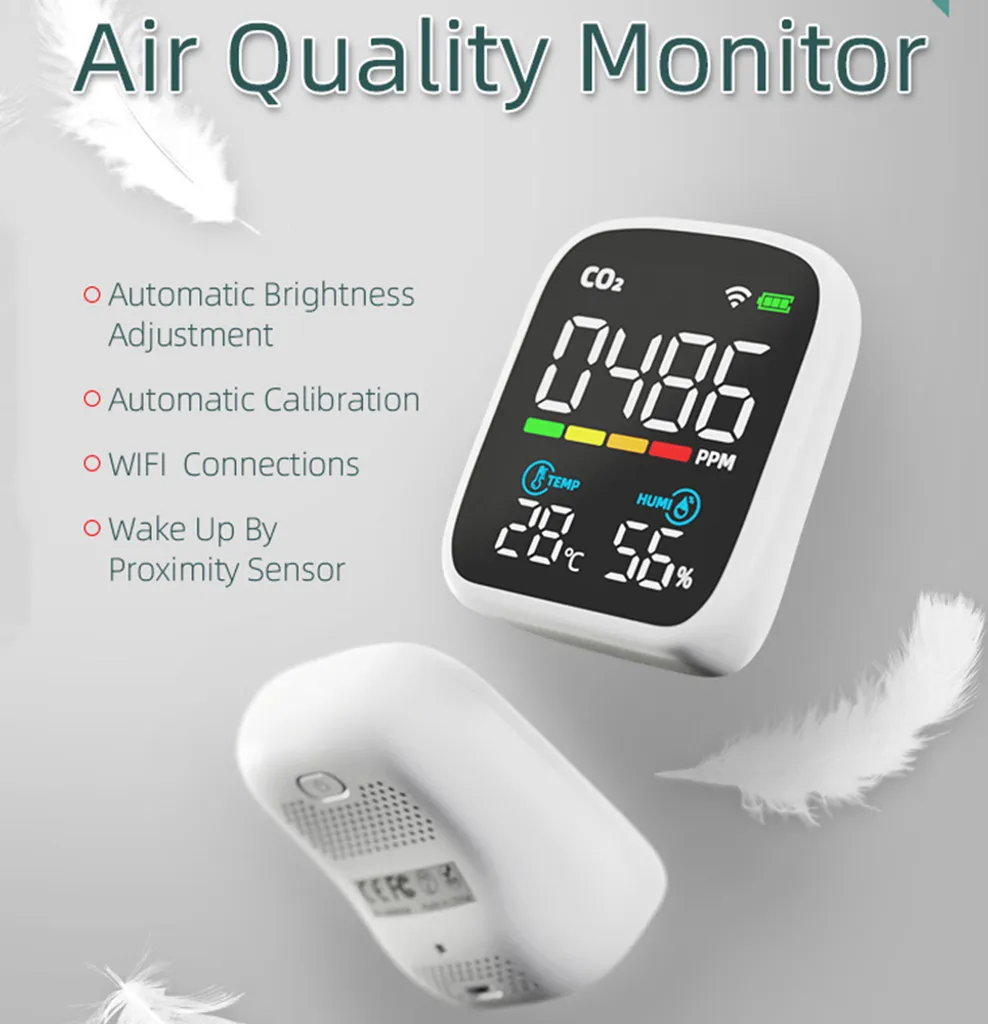 Détecteur CO2 3-en-1 Portable avec WiFi - Écran LCD Haute Précision