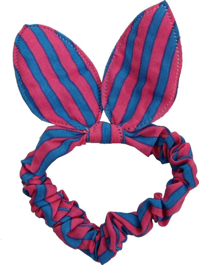 Hasenohren Haargummis Zopf-Halter Rosa / Blau gestreift