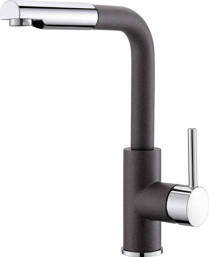Küchenarmatur - Hochdruck Einhebelmischer - Ausziehbar Und Drehbar - Edelstahl - Espresso Brown - Höhe 29,7 cm - Anschluss 3/8 Zoll, MODERNO TINA