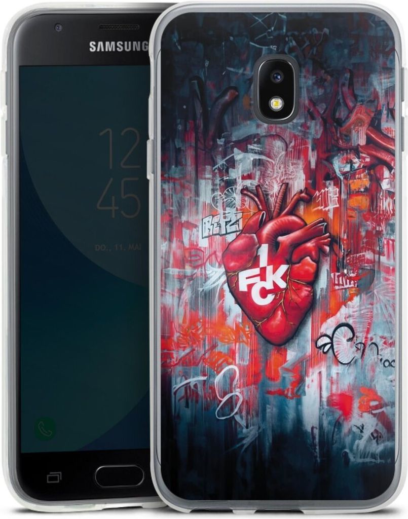 DeinDesign Handyhülle für Samsung Galaxy J3 Duos (2017) Silikon Hülle Case Smartphone Schutzhülle 1. FC Kaiserslautern 1. FCK Herz