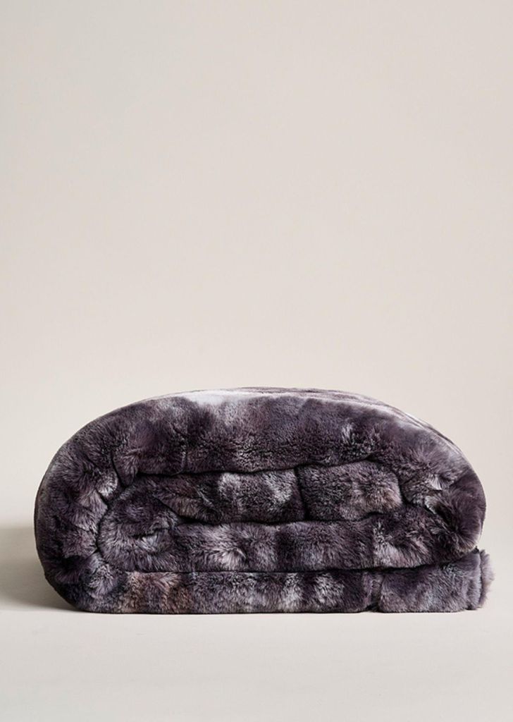 Webpelzdecke Felldecke Kuscheldecke Plaid 140x190 Marmor grau 40096