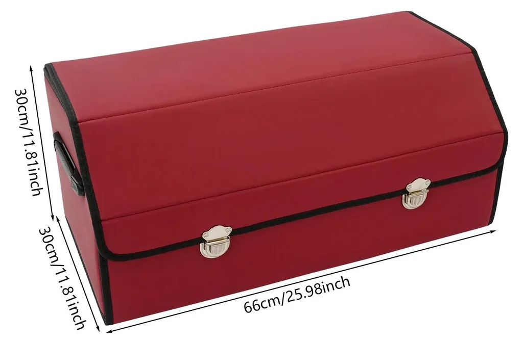 Grand organisateur de coffre 60L rouge - Sac robuste et pliable