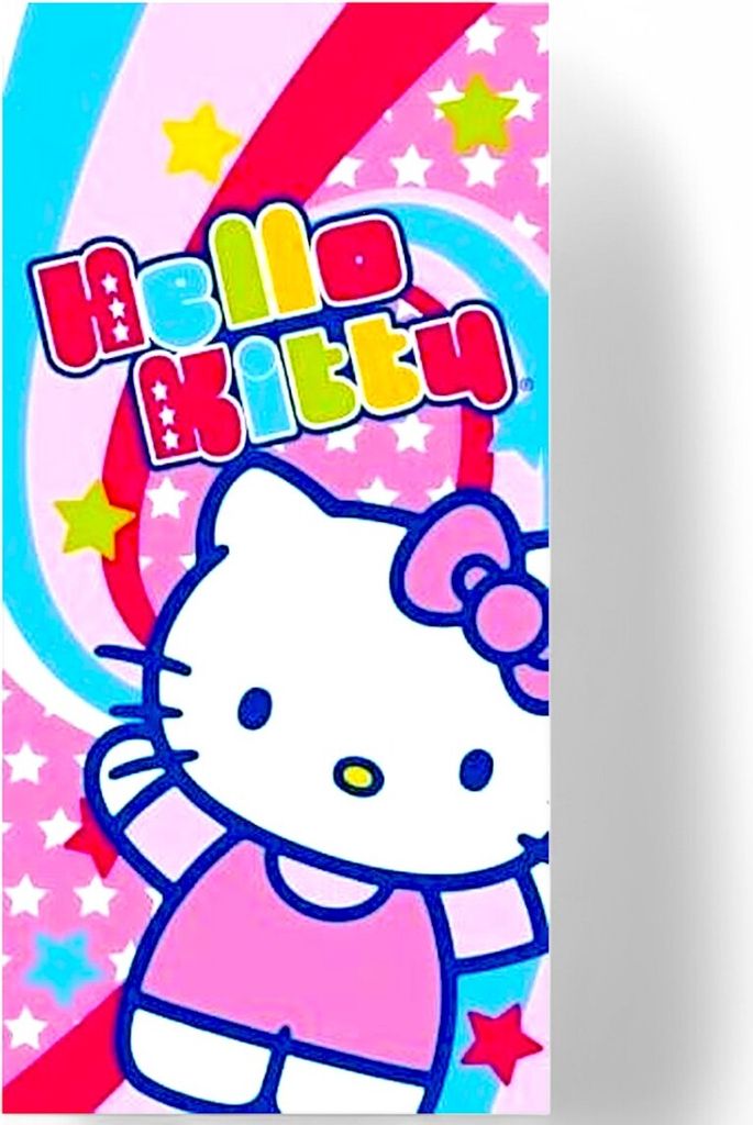 Hello Kitty Badetuch Strandtuch Kinder Strandlaken 75 x 150 cm Baumwolle