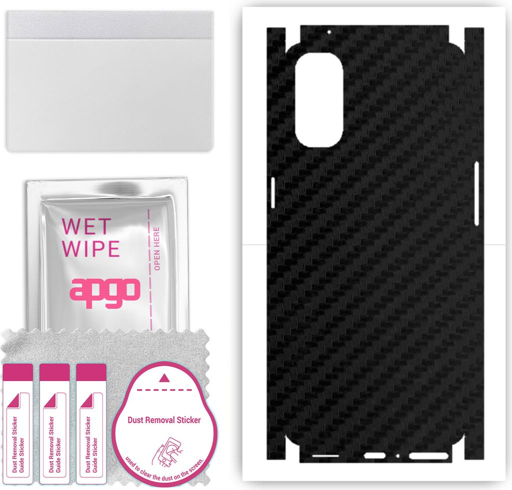 apgo Rückseite + Seiten Schutzfolie, Skin, kompatibel mit Oppo Reno4, Hinten Displayschutzfolie aus Vinylfolie, kratzfest, einfache Montage - Schw...