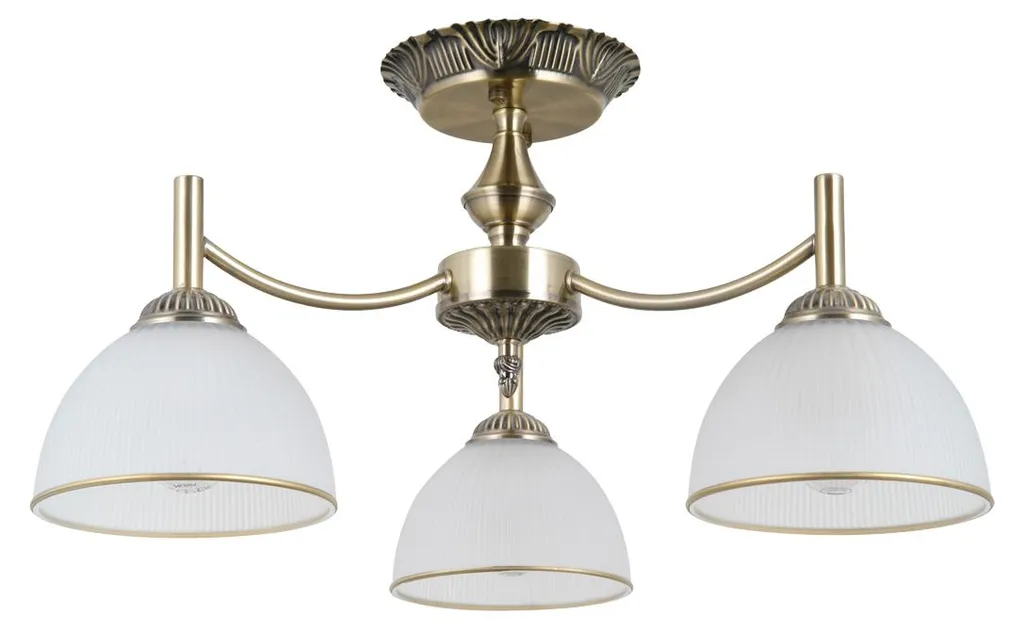 Italux Fener 3 Suspension Laiton Antique E27 Lustre Vintage 3 Lumières