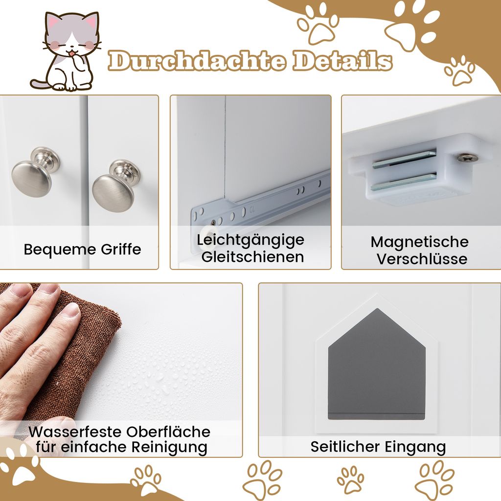 COSTWAY Katzenschrank für Katzentoilette, Katzenklo Produktbild 6