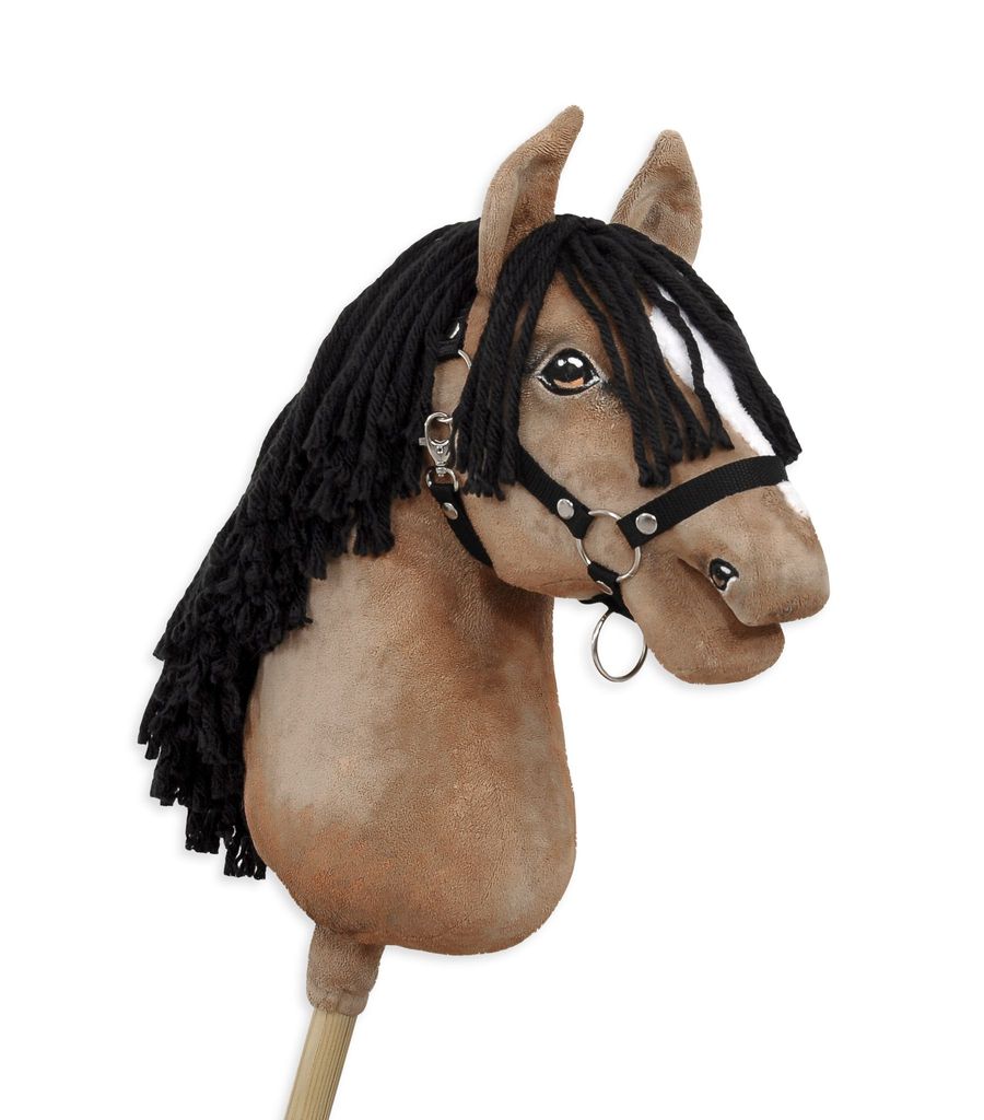 Super Hobby Horse Pferd auf Stecken Braun A3 Realistisch Handgefertigtes Spielzeug für Kinder