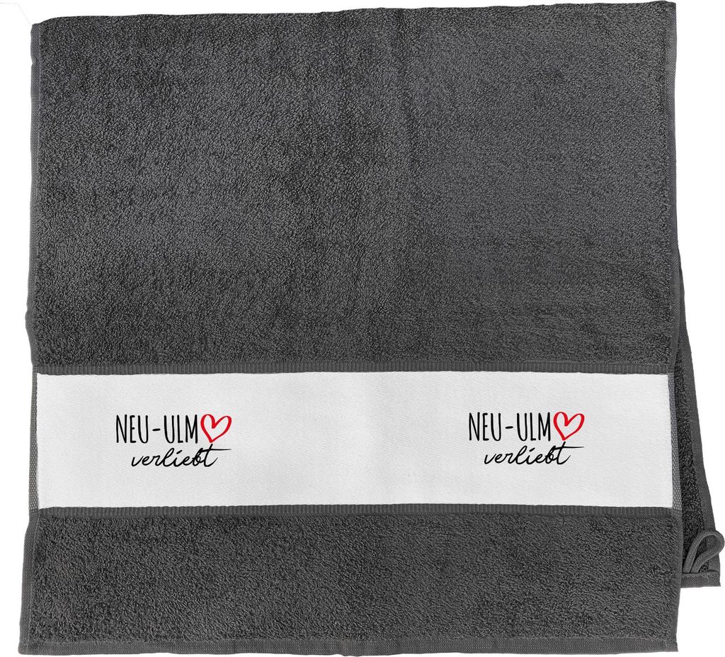 Huuraa Handtuch Neu-Ulm verliebt 50x100cm Graphite Baumwolle Handtuch Geschenkidee