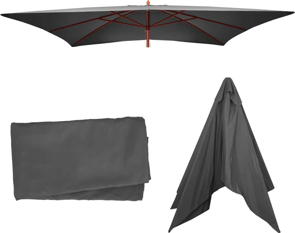 Telo Ricambio Ombrellone Florida 3x4m Antracite | Poliestere UV50+