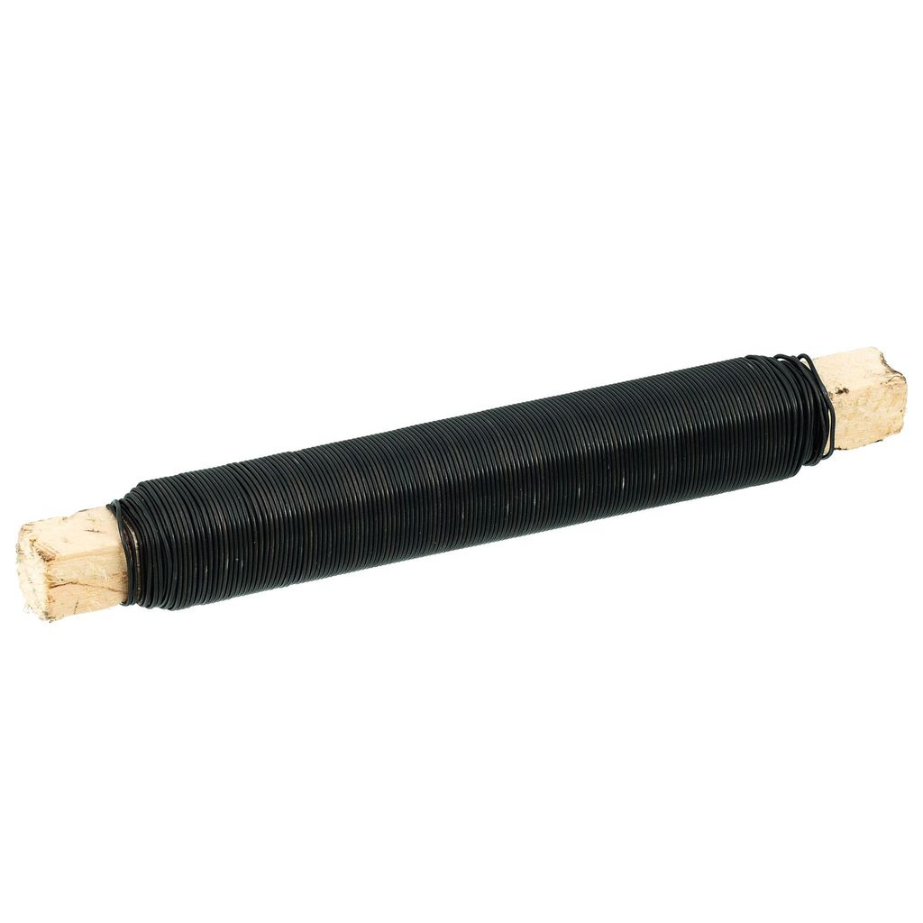 DEL 1 x Wickeldraht auf Holzstäbchen, 100 g, ca. 40 m, blau-schwarz geglüht