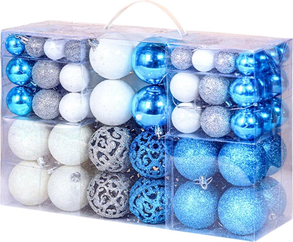 100 Stück bruchsichere Weihnachtskugeln aus Kunststoff zur Dekoration von Weihnachtsbaum, Weihnachtsfeier und Zuhause.