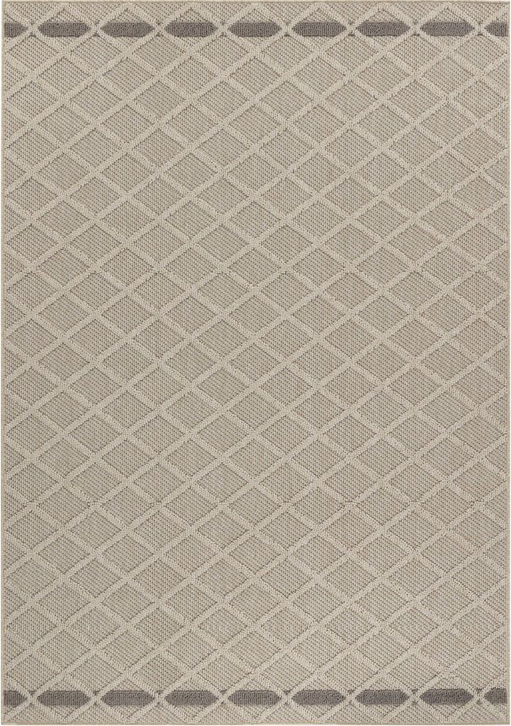 Villa Möbel Pativa Terrasse, Garten-Teppich, Outdoorteppich, Rauten Design, Farbe:Beige, Grösse:140x200 cm