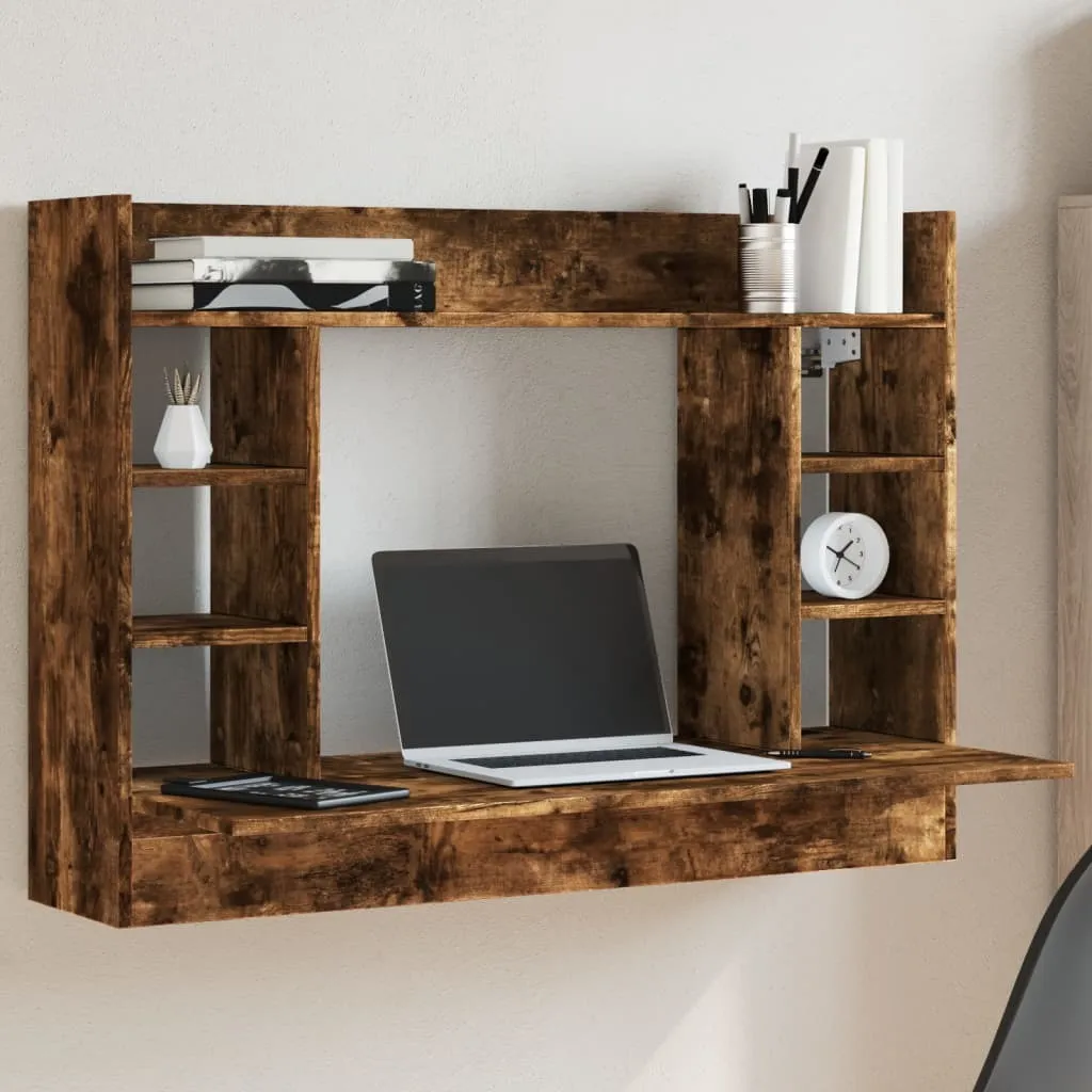 Scrivania Parete Rovere Fumé 105x48x75 cm - Mobili Ufficio Salvaspazio
