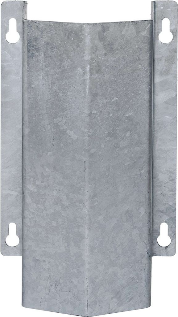 PROREGAL Kleiner Rohrschutz zur einfachen Wandmontage | HxBxT 50x29,2x23cm | Materialstärke 4mm | Feuerverzinkter Stahl | Silber