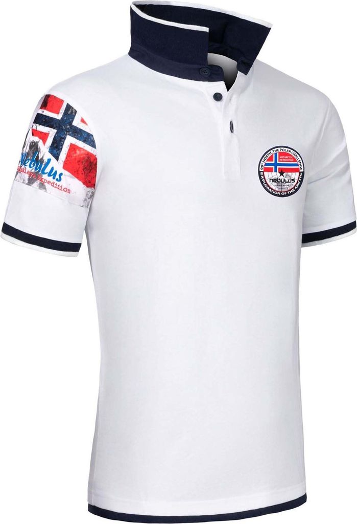 Nebulus Poloshirt PARAS Herren, Shirt, Sweatshirt, Polo, P4012 - Herren, weiß-navy, M