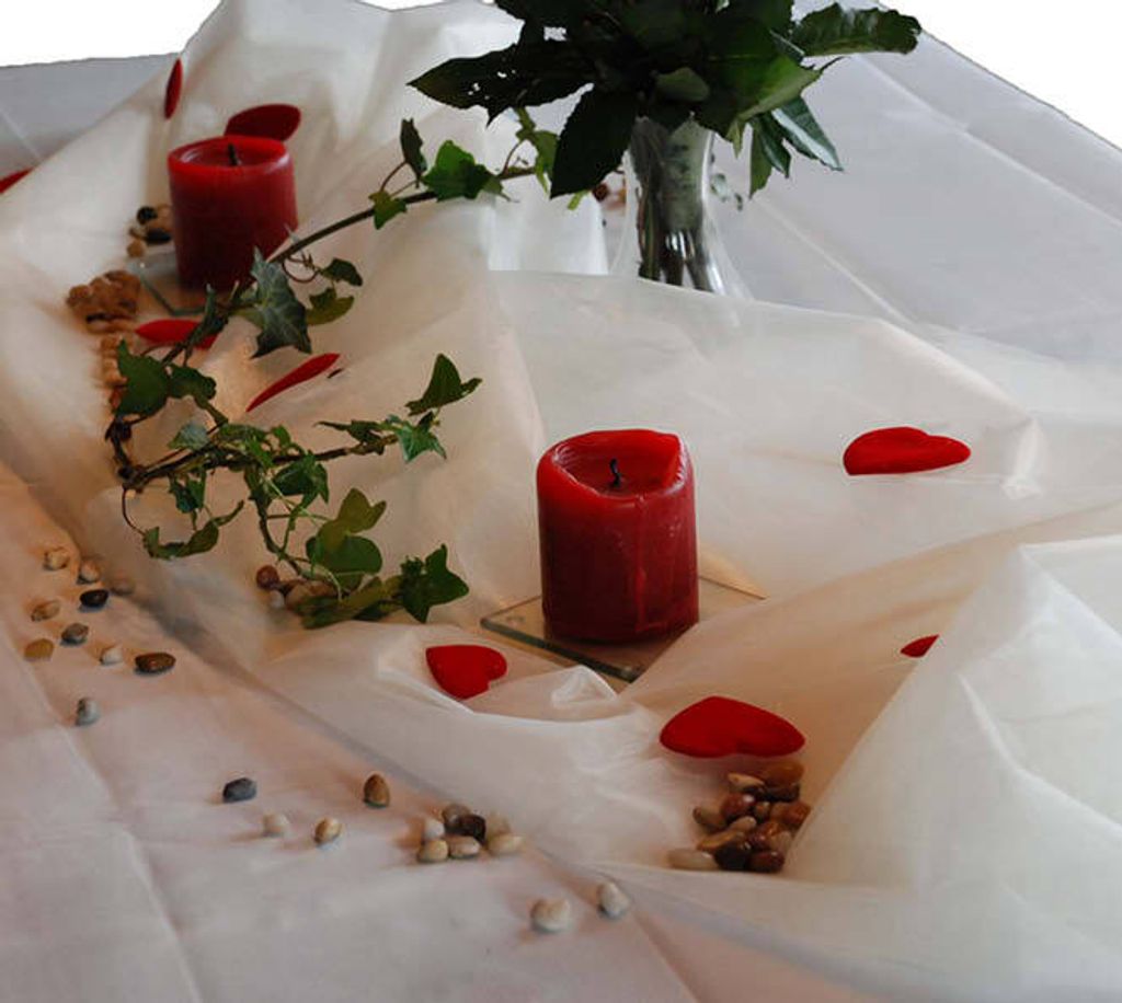 Organza Tischdecke 1,50 x 3,00 m champagner Dekostoff Produktbild 