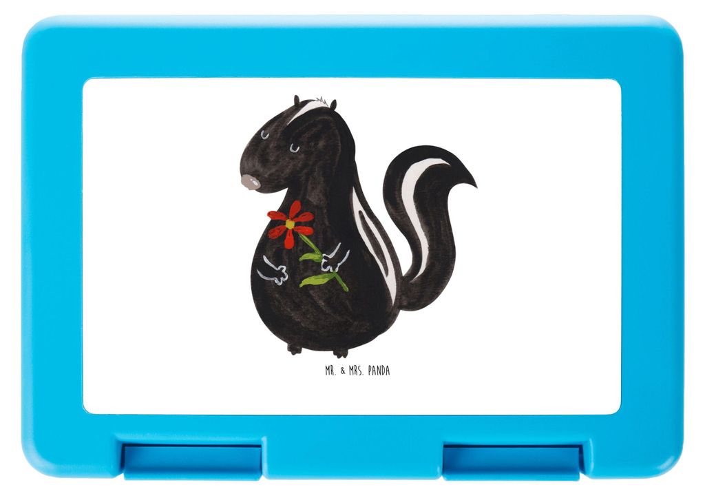 Mr. & Mrs. Panda Lunchbox Stinktier Blume - Weiß - Geschenk, Skunk, Bento Box, Raubtier, Dreams, Snackbox, Vorratsbehälter, Meal Prep, Snackdose,...